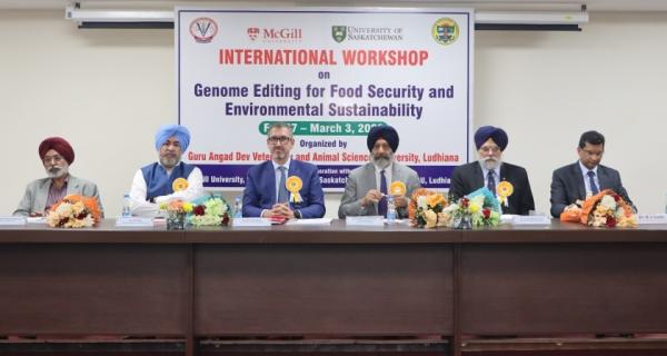L to R Dr. A S Dhatt, Dr. JPS Gill, Mr. Patrick Hebert,  Dr. Baljit Singh, Dr. Jaswinder Singh and Dr. R S Sethi